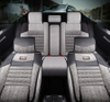 CNWAGNER Funda de asiento de coche de lino de cuero universal para automóvil Funda de asiento completo Cojín