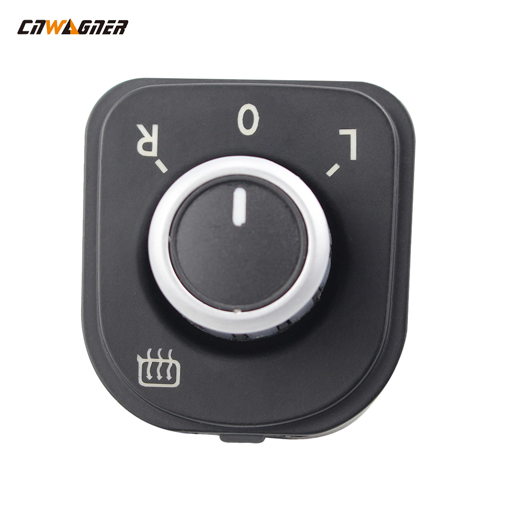 Mirador del interruptor de ajuste del espejo de cromo para VW para Passat B6 para Jetta Golf CC MK5 5ND959565B