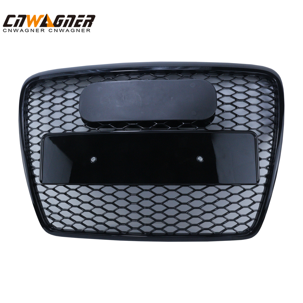 CNWAGNER Custom Glossy Black Car Grills Mesh Parachoques delantero Car Grille Mesh Front Car Grille Guard para Audi A3 Rs6