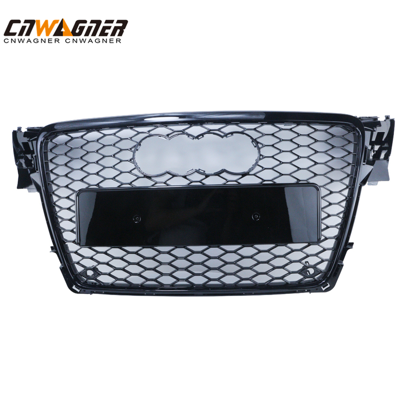 CNWAGNER Custom Glossy Black Car Grills Mesh Parachoques delantero Car Grille Mesh Front Car Grille Guard para Audi B8