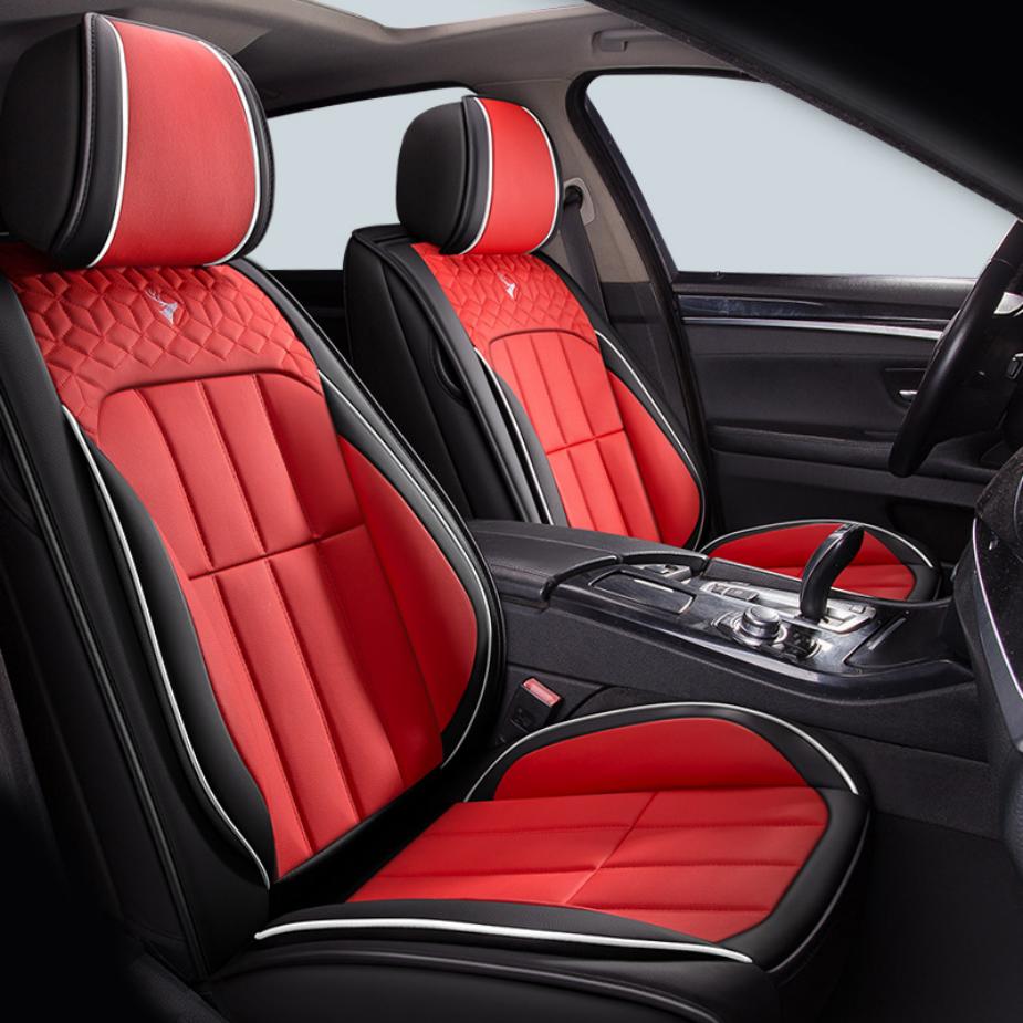 Protector de asiento de coche de ajuste Universal CNWAGNER para cinco plazas, directo de fábrica, cojín de asiento de coche con diseño bonito de piel sintética
