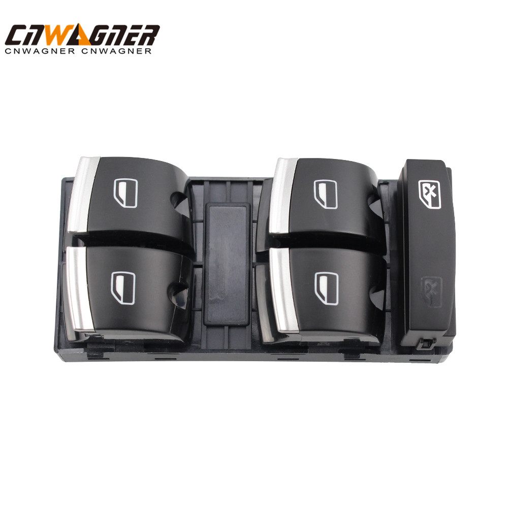 CNWAGNER Audi A6 A3 Q7 RS6 S3 C6 Interruptor de control de ventana eléctrica Botón cromado 4F0959851H