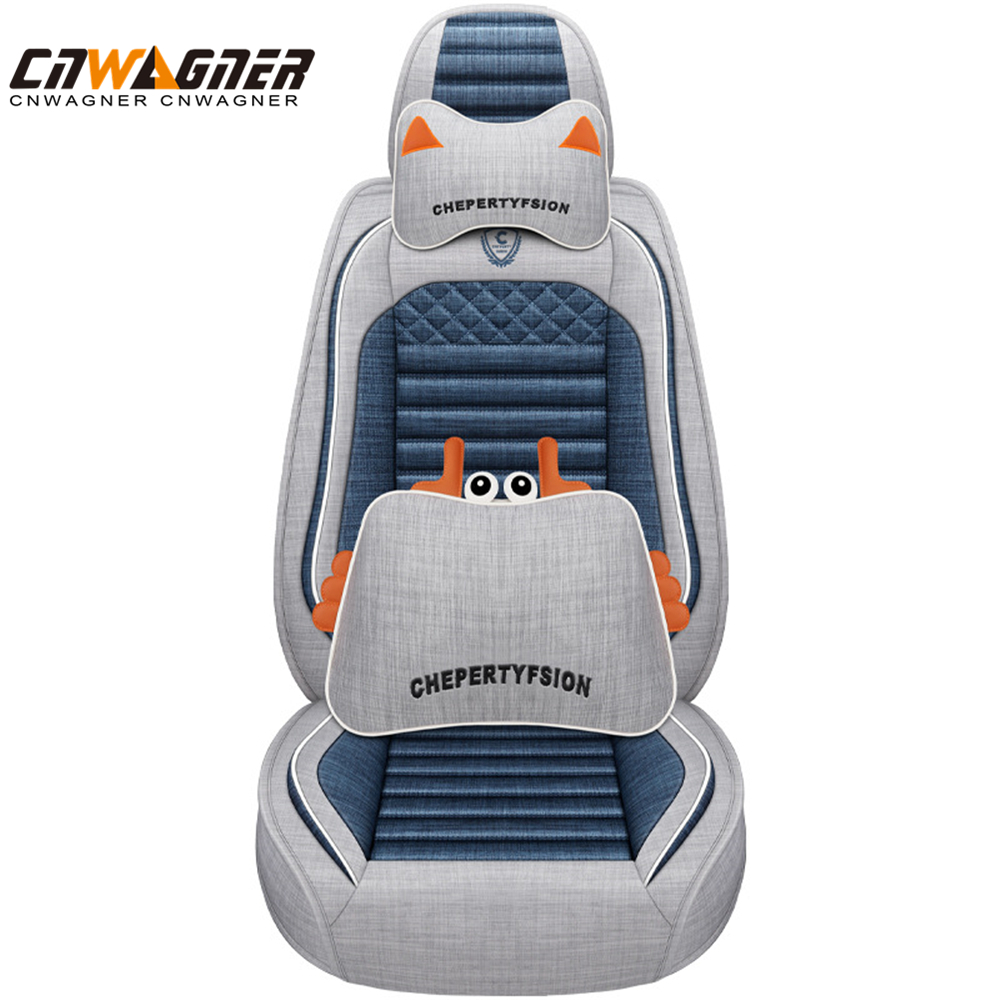 CNWAGNER Funda de cuero universal para asiento de automóvil para automóvil Cojín para asiento completo